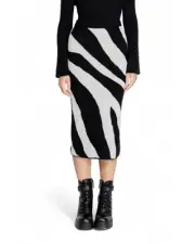 Vero Moda Zebra Knit Midi Skirt Style 123 Women Black