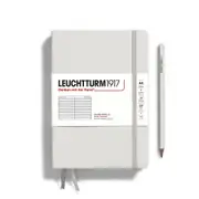 Hardcover Medium A5 Notebook, 251 Pages, Ruled (Light Grey)