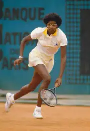 Camille Benjamin of the USA in action during the French Open Tenn - Old Photo