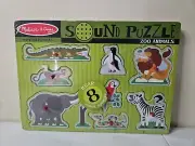 NEW Melissa And Doug Zoo Animals Sound Puzzle Wooden Toddler Toy Game SEALED