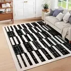 Boho Black Abstract Washable Rugs 5x7ft Non Slip, Checkered Plaid Low Pile Ar...
