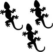 WSQ Retractable Screen Door Decals (3-Pack) - Gecko (Black) - Keep Children Safe, Alert Birds, Dogs, Kids - Window Safety Stickers - Warn and Protect Size 4