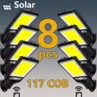 Solar Motion Sensor Lights Solar Powered LED Security Lights with 117 COB 3 Ligh