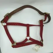 Walsh Lite-N-Tuff Halter Sz 8 Large Red Nylon Leather Brass Hardware NWT 65448