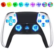 Chrome Silver Silent Modz LED Light Up Button Wireless Custom Controller for PS5