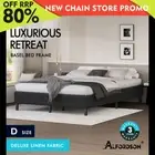ALFORDSON Bed Frame Double Size Mattress Base Foundation Charcoal Fabric BASEL