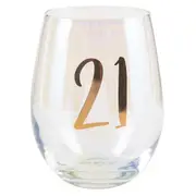 Rainbow Stemless 21st Wine/Alcohol Glass 600ml Birthday Drinking Drinking Cup