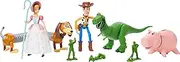 Disney Princess Pixar Storytellers Pack Figures, Toy Story 4-Inch Scale Multi-Pack, Woody Rex Slinky Dog Hamm Bo-Peep & 4 Army Men