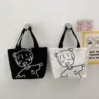 with Zipper Canvas Tote Bag Canvas Lunch Bag Cute Storage Bags Picnic