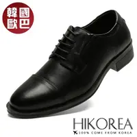 在飛比找momo購物網優惠-【HIKOREA】韓國空運。線條商務上班皮鞋/皮革厚底/男鞋