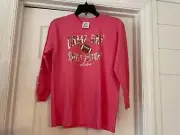 NWT Simply Southern Girls LS Tee Shirt Size Youth Medium Pink Game Day Football
