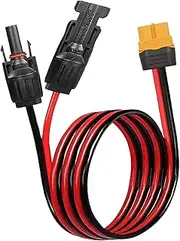 Solar to XT60 Charge Extension Cable 12AWG Solar Connector to XT60 Adapter Cable for Solar Panel, 300cm