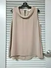 lt mocha fold over neck slevless top 1XL