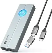SANZANG 40Gbps M.2 NVMe SSD Case with Cooling Fan, Aluminum USB4 NVMe SSD Enclosure for MacBook Air/Por M1/M2, Compatible with USB4/3.2/3.1/3.0/2.0, Support SSD Size 2230/2242/2260/2280 (M-Key)