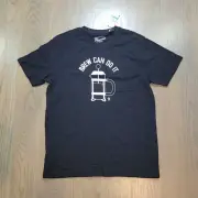 Original Penguins Graphic T-Shirt Short Sleeves Black White "Brew Can Do It"