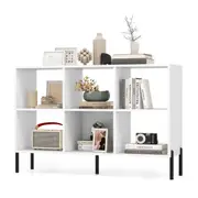 Costway 6 Cube Storage Display Shelf Bookcase Organizer Elevated Square Cubby Cabinet White