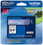Brother 3/4" (18mm) White on Clear P-touch Tape for PTP750, PT-P750W Label Maker