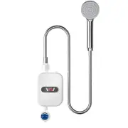 220V EU Plug Mini Instant Electric Water Heater Shower Set with Temperature Control Instant Hot Water Heater Shower Bath