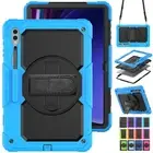 For Samsung Galaxy Tab S7 S8 S9 Ultra Plus 360 Protective Case Stand Strap Cover