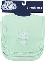 Big Softies Bib with Applicue Velcro Closure 3 Pack, Mint