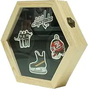 Puck Display Case,Hockey Puck Holder,Hockey Puck Display Case with UV Protection Clear Gold Plated Security Lock, (Hockey Puck Not Included)