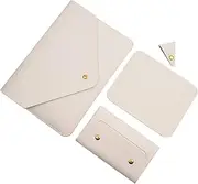 Laptop Sleeve 13 Inch Compatible with New MacBook Air 13, New MacBook Pro 13, Dell XPS 13 with Small Pouch, Mouse Pad and Cord Organizer, Color White