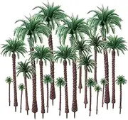 HUIANER Palm Tree Model Trees, Miniature Palm Trees Fake Plastic Trees with No Stands for DIY Scenery Landscape Cake Decoration（20PCS，2.1" - 7.4" ）