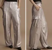 NWT Anthropologie Sequin Cargo Pants, Size 4