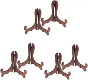 Cabilock 6 Pcs Photo Frame Plate Holder Wood Bracket Puerh Tea Brick Storage Small Stand Puer Tea Cake Display Bookshelves Plate Stand Platter Stands for Display Wooden Easel Bamboo Picture
