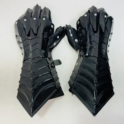 Medieval Gauntlet Gloves Pair Nazgul Knight Armor Steel Halloween Larp Costume