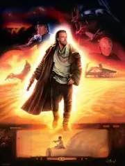 Star Wars Obi Wan Kenobi Series Protecting Hope Lithograph Art 18x24 NEW