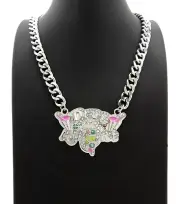 Lil Pump Ice Bling Drug Addict Pendant With 9mm 18" Cuban Link Chain
