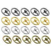 20Pcs Metal Roller Buckles, 5.5mm - 0.22" Sewing Mini Buckle (4Colors, 10mm)