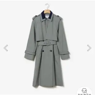 Lacoste 高質感綁帶風衣 近全新 大衣 長外套 strench coat 女裝防風外套質感