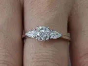 1.40Ct Round Cut E-F VVS1 Moissanite 14k White Gold Plated 925 Engagement Ring