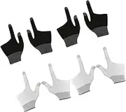 SUPVOX 4 Pairs Graphene Touchscreen Gaming Gloves Enhanced Precision for Billiards Mobile Games Two Finger Design Durable Touch Sensitivity Comfortable