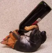 Wine Bottle Holder and/or Decorative Sculpture Dog Yorkshire Terrier Yorkie NEW