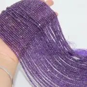 13 inch strand of natural Amethyst Round Faceted 2mm beads.
