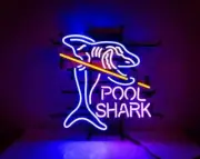 Pool Shark Billiards Game 24"x20" Neon Sign Lamp Light Business Beer Decor EY