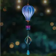 Beautiful Solar LED Swirl Glass Hot Air Balloon Spinner Lantern Hanging Decor