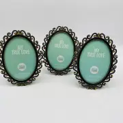Rhinestone ornate Oval Picture Frames Set Of 3 Vintage 2003