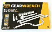 GEARWRENCH 15pc PROFESSIONAL SOCKET RATCHET SET 3/8" DR SAE FULLY POLISHED 80690