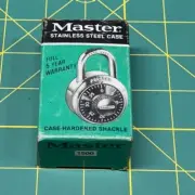 MASTER LOCK COMBINATION PADLOCK NEW IN BOX INDIVIDUAL COMBINATION USA MADE 1500