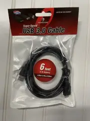 USB 3.0 Charger Cable A-Male to Micro-B Male - 6 Feet Black - New Ships Fast