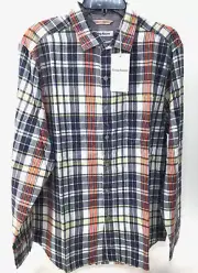 Tommy Bahama Malawi Madras Shirt ST325038 Bering Blue size M.