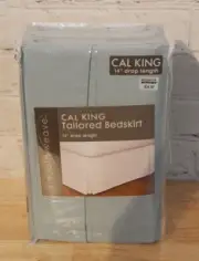 Bed Bath & Beyond Cal King tailored bedskirt/14" drop length/King/Blue