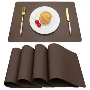 Placemats Set Of 4 For Dining Table Brown Leather Place Mats For Indoor Outdoor