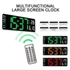 13" Large LED Digital Wall Clock Temperature Date Display Alarm Clock Count Down