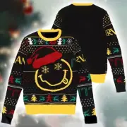 Nirvana Smiley Face With Santa Hat Rock Band Ugly Christmas Sweater XS-5XL