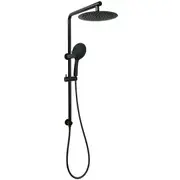 Matt Black Dual 8/10/12" SUS Shower Rain Head 3 Mode Handheld Rose Silde Rail Arm Set